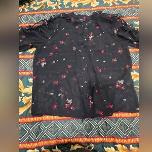 Who What Wear Black Floral Top